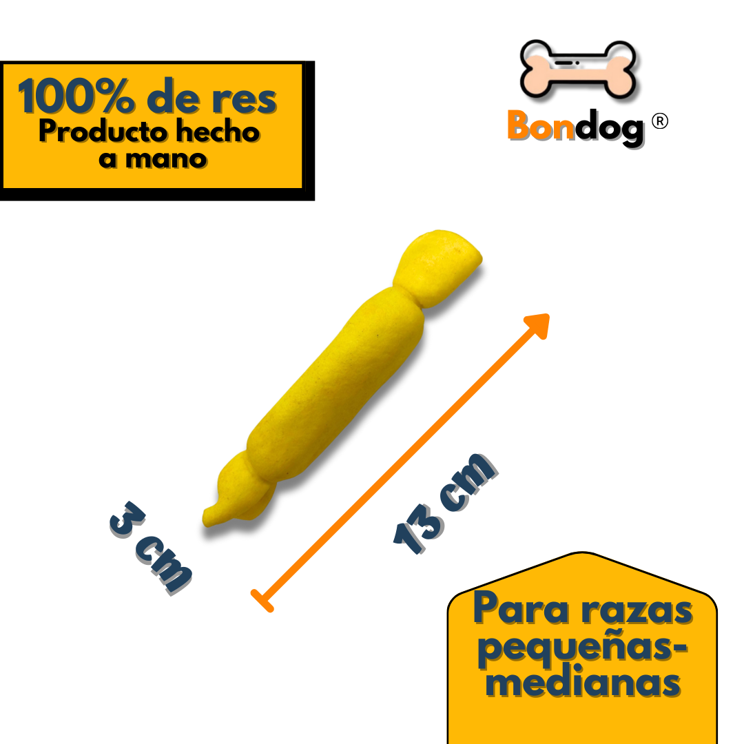 Paquete con 20 Dulces de Carnaza – Sabor Natural/Res (500g)