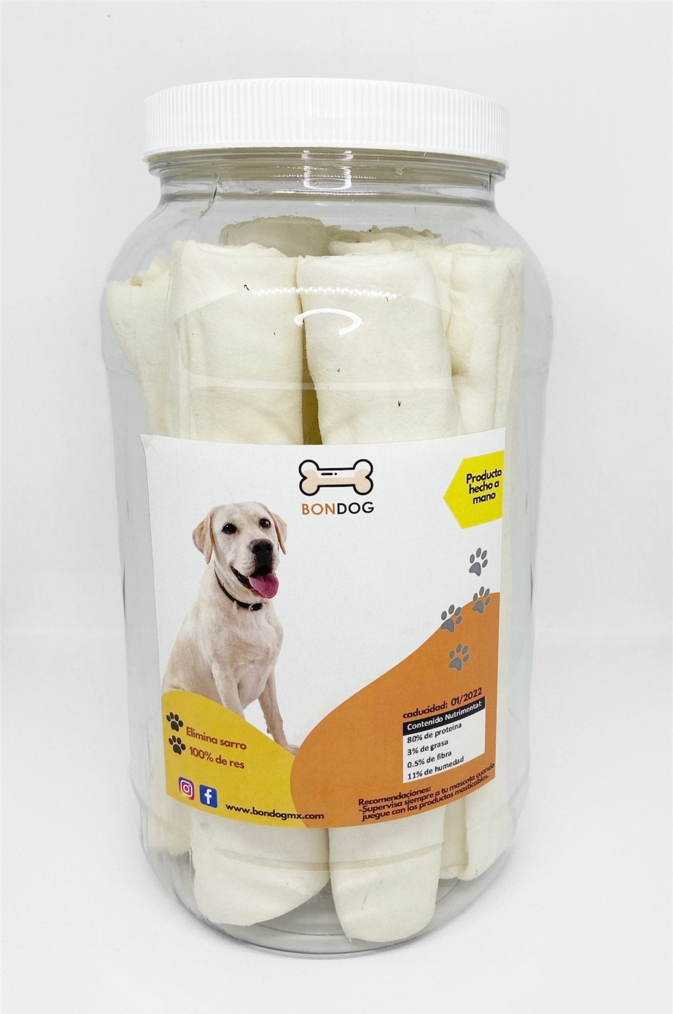 Frasco con 10 rollos 8 - 9" (20cm) para razas grandes - Bondogmx