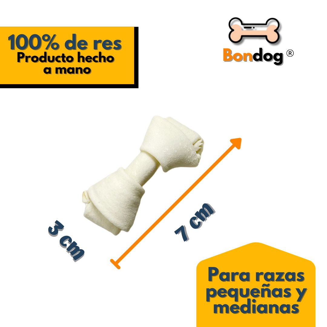 Frasco con 60 huesos mini 2 - 3" (5 - 7 cm) para razas mini y pequeñas - Bondogmx