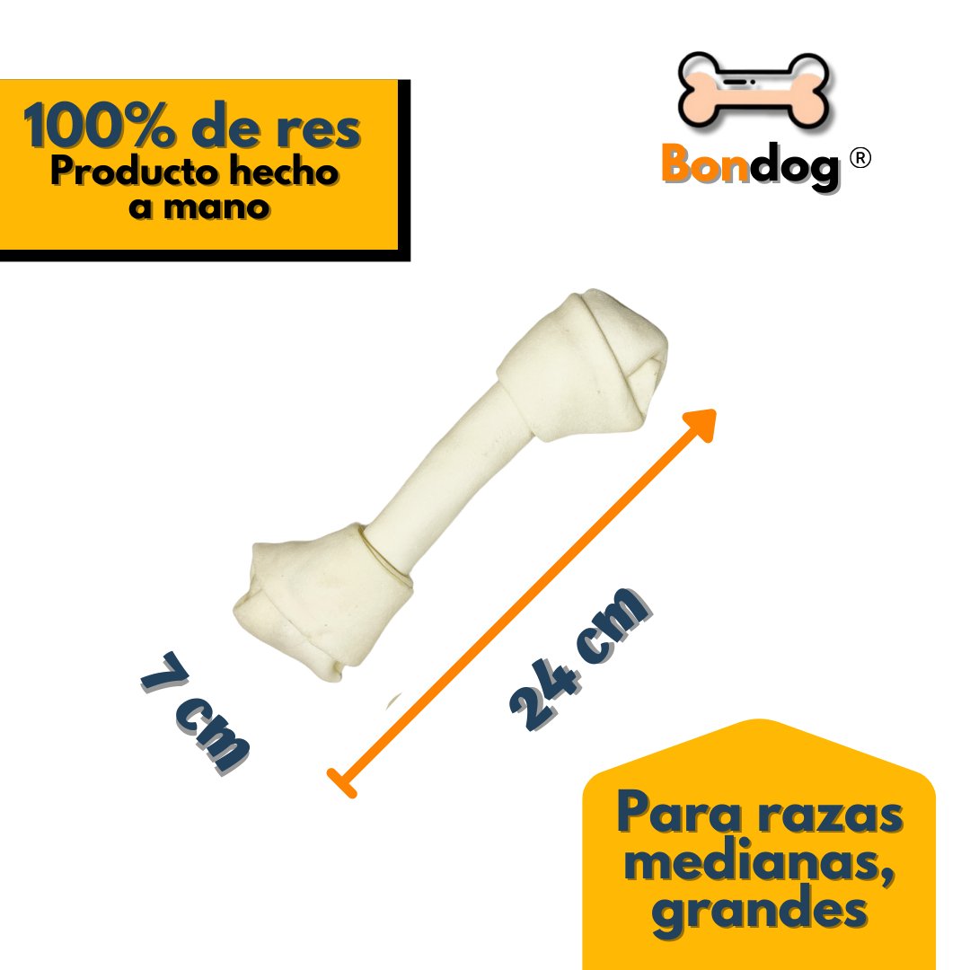 Hueso para perros grandes (24 cm - 3 piezas) - Bondogmx