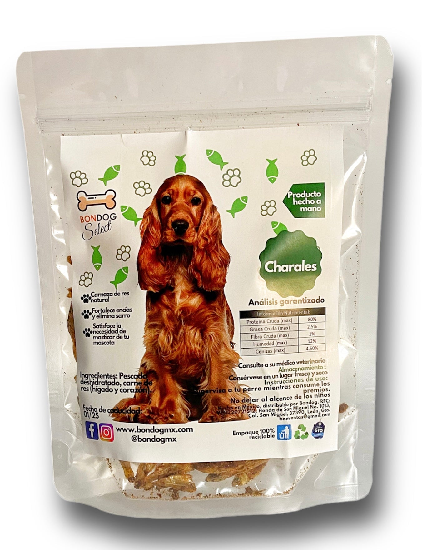 Premios Naturales Charales con carne ahumada de res (100g) - Bondogmx