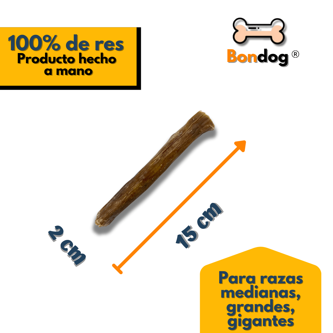 Rollitos de esófago de res 200g para razas medianas, grandes y gigantes (6 piezas) - Bondogmx
