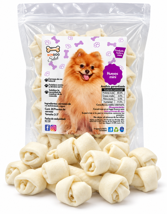 Super huesos mini para razas mini/cachorros (5 cm - 20 piezas)