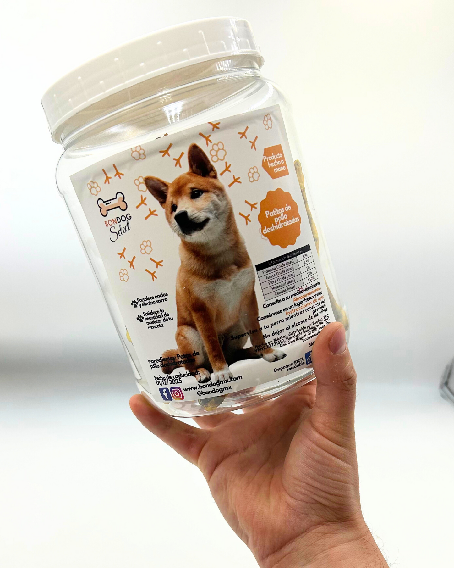 Pata de pollo deshidratada 1000 gramos