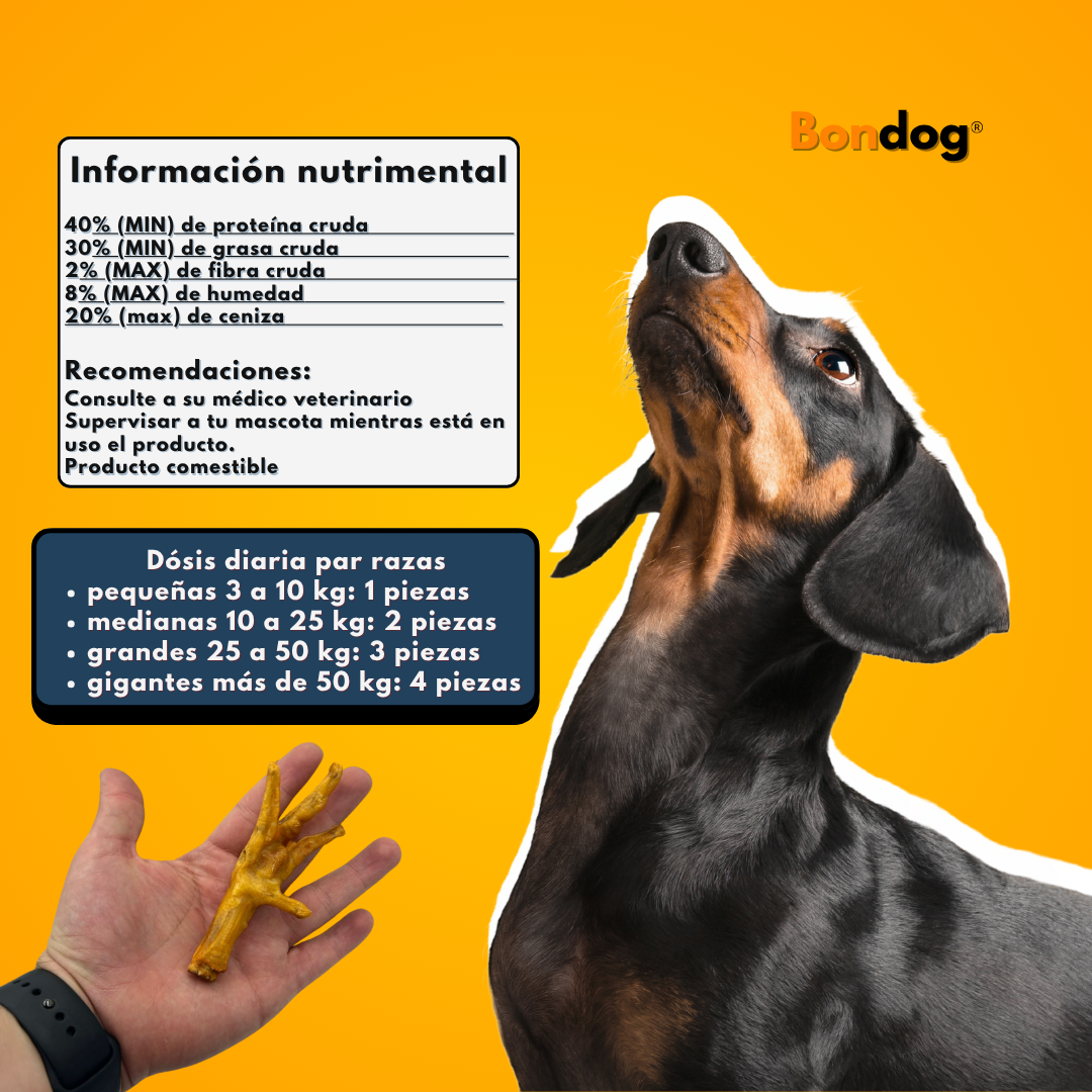 Pata de pollo deshidratada 1000 gramos