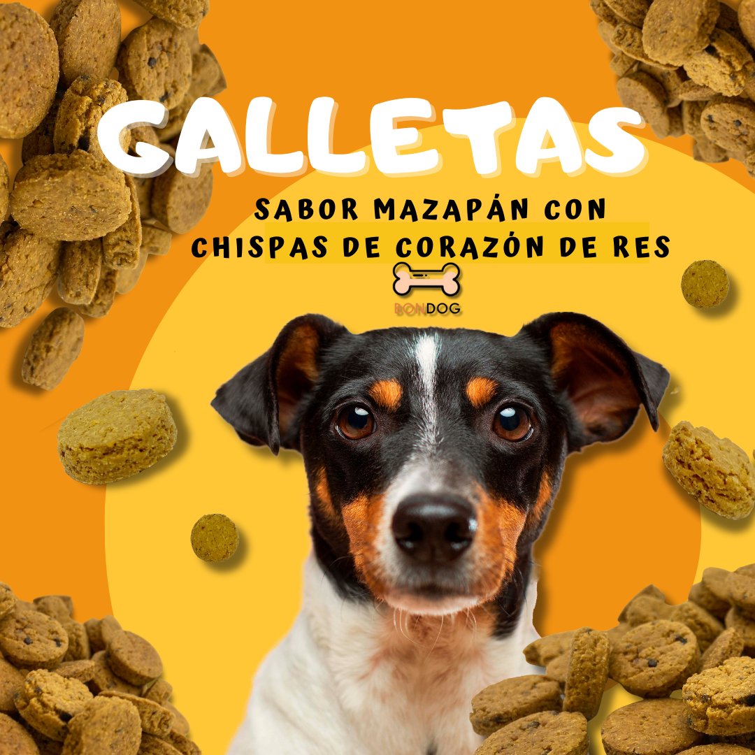 Galletas sabor mazapán con chispas de corazón de res (160 g) - Bondogmx